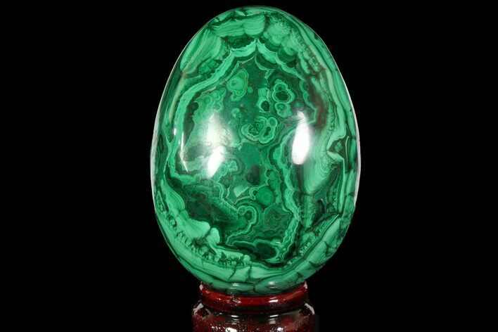 Stunning, Polished Malachite Egg - Congo #113413